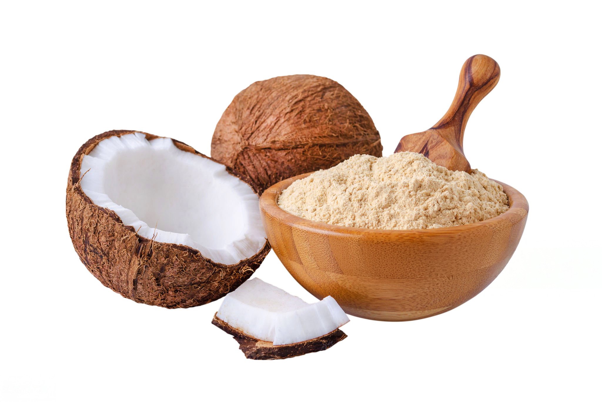 Organic coconut flour is made from defatted coconut meat with a naturally light coconut aroma
