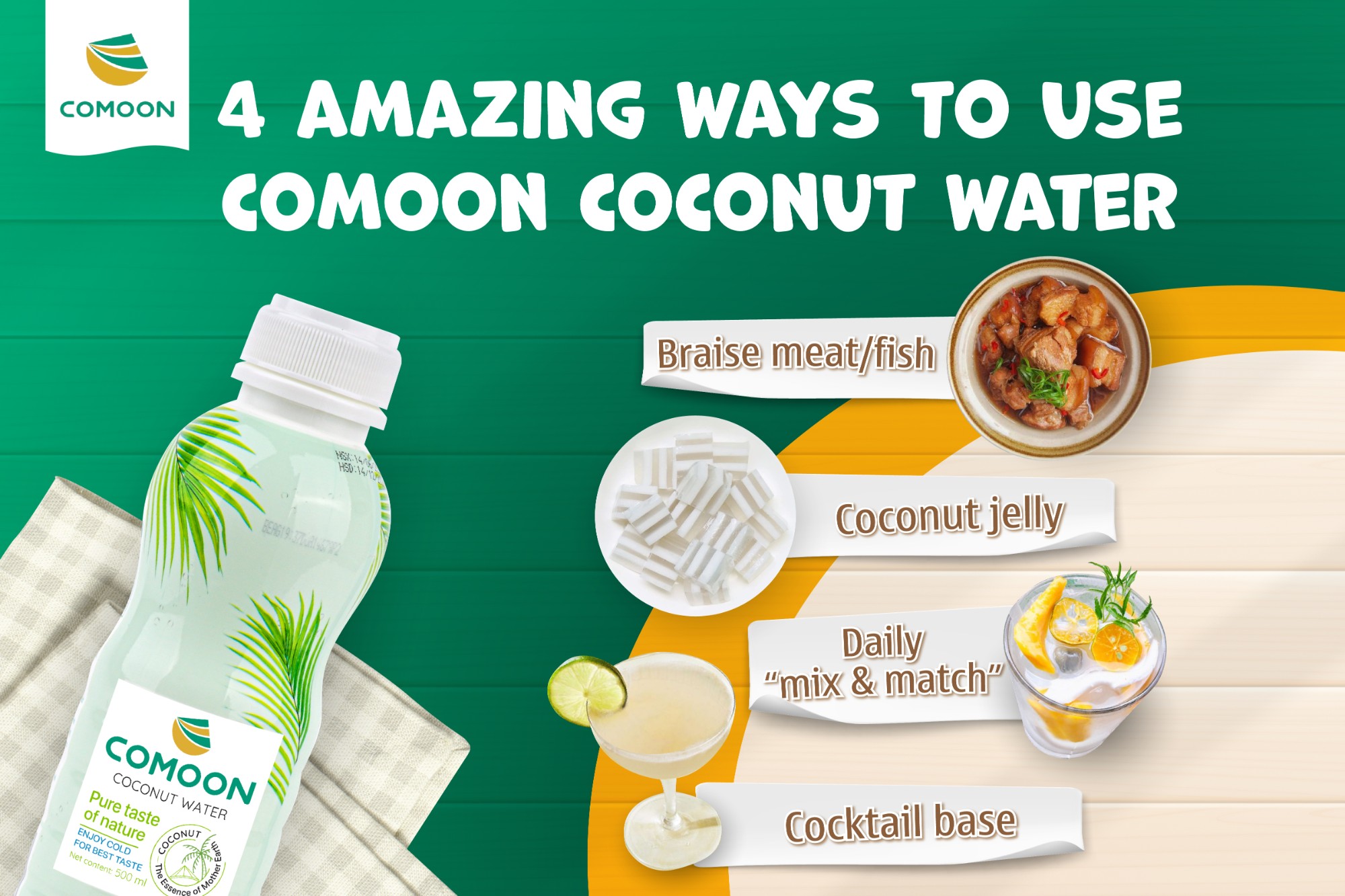 4 ỨNG DỤNG BẤT NGỜ CỦA NƯỚC DỪA TƯƠI COMOON