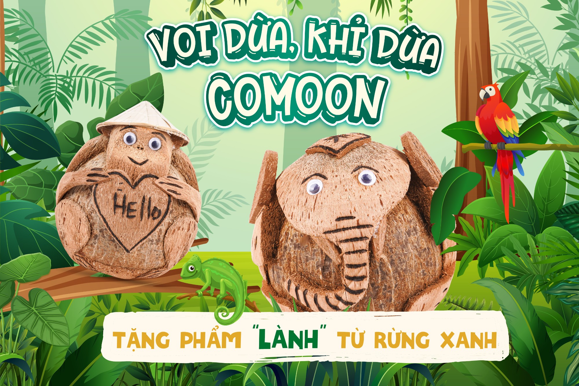 COMOON RA MẮT BỘ SƯU TẬP ĐỒ CHƠI THỦ CÔNG TỪ TRÁI DỪA KHÔ