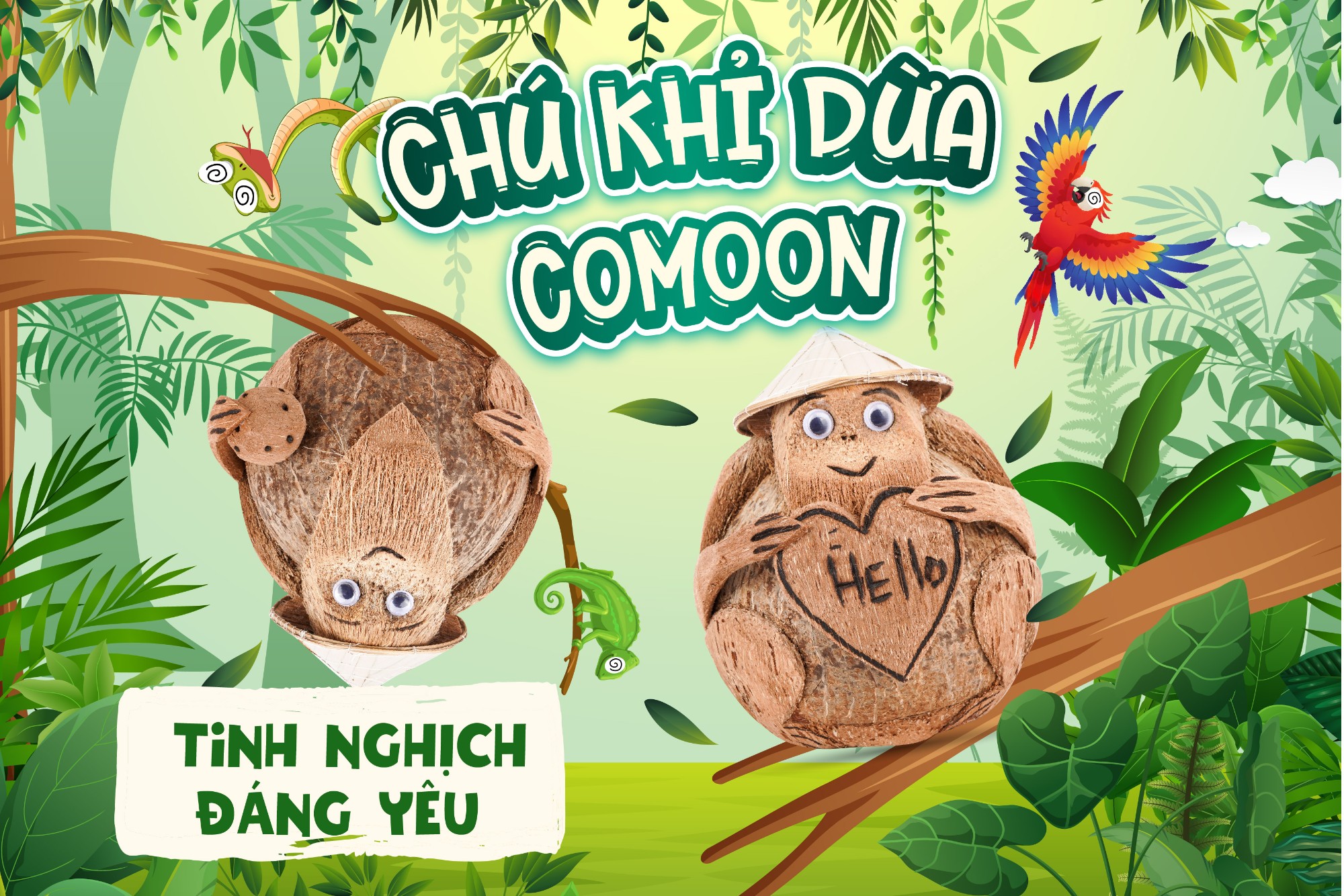 KHỈ DỪA COMOON: MÓN ĐỒ TRANG TRÍ MỘC MẠC NHƯNG ĐẦY Ý NGHĨA