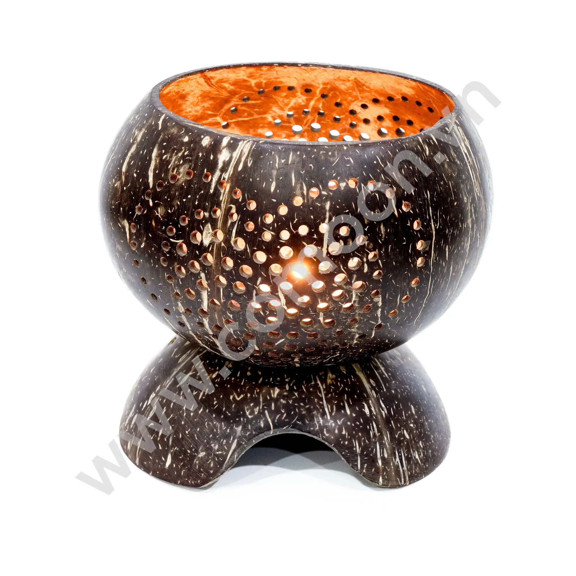 Bộ chân nến gáo dừa thiên nhiên